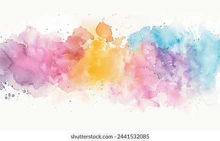  Abstrakter Aquarellhintergrund mit Spritzer Rosa Gelb Blau