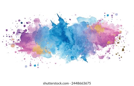 Abstrakter Aquarellhintergrund mit Spritzer Rosa Blau