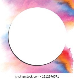abstract watercolor background with watercolor splashes for text or pictures frames.