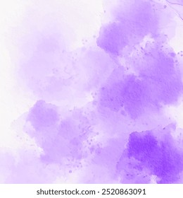 Abstract watercolor background texture. Brush painted watercolor paper texture background in purple color.