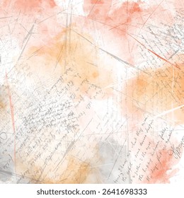 Abstract watercolor background with textured layers soft pastel colors and scribbled elements artistic design