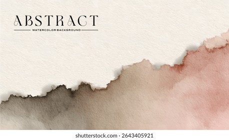 Abstracte aquarelachtergrond met gescheurde papierranden.