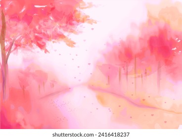Abstrakter Aquarell-Hintergrund mit Bäumen. Vektorgrafik für Ihr Design.