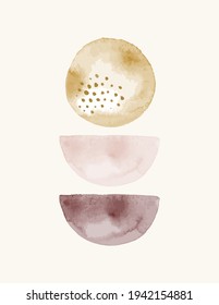 Abstract Watercolor Background In a Trendy Minimal Style. Vector Hand Drawn Illustration from different shapes