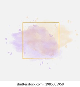 Plantilla de diseño de vector de fondo de acuarela abstracta. Color de moda de fondo abstracto con textura dorada. Tinta de alcohol, pintura de aceite, vector abstracto.