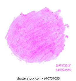 abstract watercolor background vector design, pink texture isolated on white background