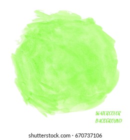 abstract watercolor background vector design, green texture isolated on white background