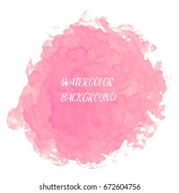 abstract watercolor background vector design, pink texture isolated on white background