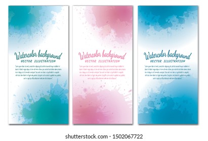 Abstract watercolor background Vector illustration. Watercolor stains  badges collection.