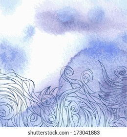 Abstract watercolor background. Vector illustration.