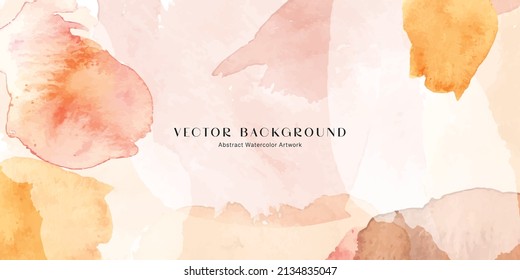 Abstract watercolor background. Vector illustration for wallpaper, web banner, prints, covers. Peach spring colors.