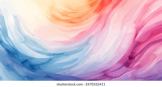 Abstract watercolor background with wave line vibrant colors vector illustration design