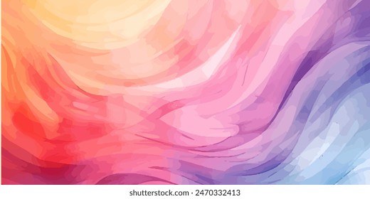Abstract watercolor background with wave line vibrant colors vector illustration design