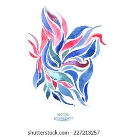 Abstract watercolor background with waves