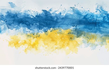 abstract watercolor background yellow blue