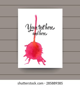Abstract watercolor background for your design. Watercolor stain. Hand drawn.