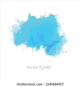 abstract watercolor background.brush splash color blue on paper.