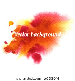 Abstract watercolor background,vector illustration, stain watercolors colors wet on wet paper. 