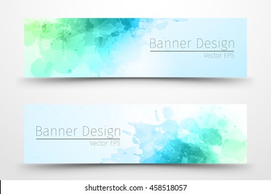 Abstract Watercolor Banner Design For Business.