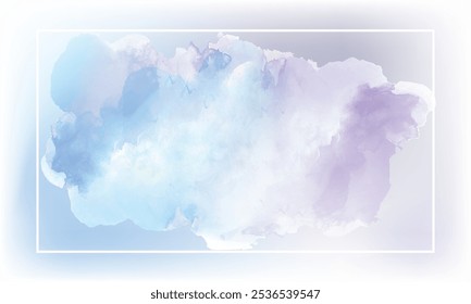 Abstract watercolor beautiful sweet sky cloud vector background with white clouds and blue sky. Abstract template for flyers, cards, poster, cover or design