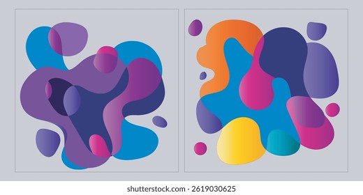Abstract Watercolor Blob Bubbles Holographic Gradient Background...