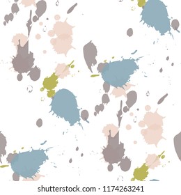 Abstract watercolor blobs. Colorful abstract vector ink paint splats.