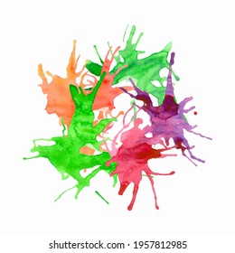 Abstract watercolor blots background. Template for banner, poster, packaging, postcard, web design. Hand Drawn vector illustration.