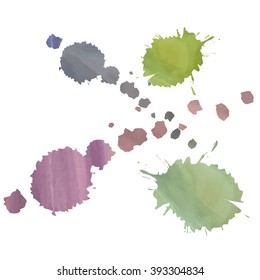 Abstract watercolor blots background. Vector illustration.