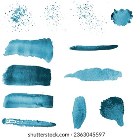 manchas de acuarela abstractas pintadas de fondo. Papel de textura. Ilustración vectorial.