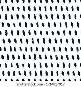 Abstract watercolor blots stains, vector seamless pattern. Trendy fashion textile print in black white colors. Art geometric ink texture background. Hand drawn fabric design or wrapping paper