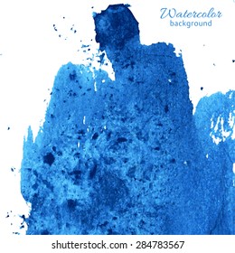 Abstract watercolor blue background. Vector eps10 