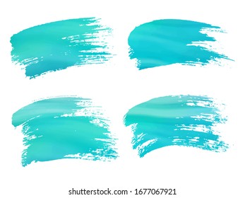 Abstract watercolor blue brush strokes isolated on white, creative illustration,fashion background. Vector