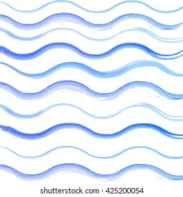 Abstract watercolor blue wave pattern, water texture background. Texture for print, wallpaper, home decor, spring summer fashion fabric, textile, invitation background, paper
