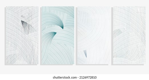 abstract watercolor blue wavy vector backgroud set