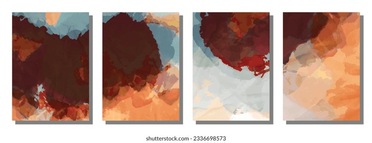 Abstract watercolor brush background. Set background. Vector design illustration.