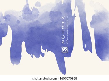Abstract watercolor brush element on white background. The color splashing in the paper. Abstract hand drawn illustration.
