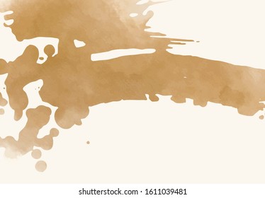 Abstract watercolor brush element on white background. The color splashing in the paper. Abstract hand drawn illustration.