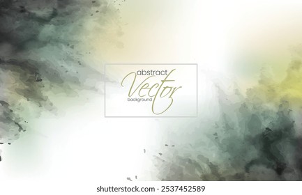 Abstract watercolor brush spray dark green, gray background template design for banner, backdrop, brochure, ads and anything graphic presentation