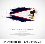 Abstract watercolor brush stroke flag for independence day of American Samoa