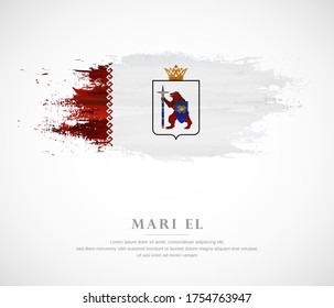 Abstract watercolor brush stroke flag for national day of Mari El