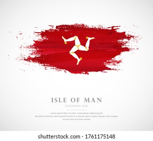 Abstract watercolor brush stroke flag for national day of Isle of Man