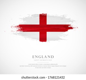Abstract watercolor brush stroke flag for national day of England