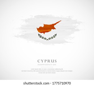 Abstract watercolor brush stroke flag for independence day of Cyprus