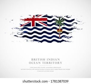Abstract watercolor brush stroke flag for national day of British Indian Ocean Territory