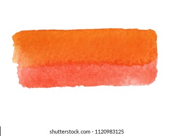 Abstract watercolor brush strokes painted background. Texture paper. Orange smear vector illustration.