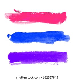 Abstract watercolor brush strokes painted background. Texture paper. Vector illustration.