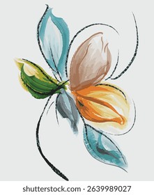 Abstract watercolor brush strokes in vivid colors on soft pastel backgrounds. Perfect for textile design, wallpapers, and contemporary digital art