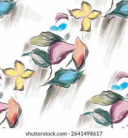 Abstract watercolor brush strokes in vivid colors on soft pastel backgrounds. Perfect for textile design, wallpapers, and contemporary digital art