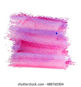 Abstract watercolor brushstroke pink purple color. Watercolor background