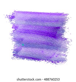 Abstract watercolor brushstroke violet purple color. Watercolor background